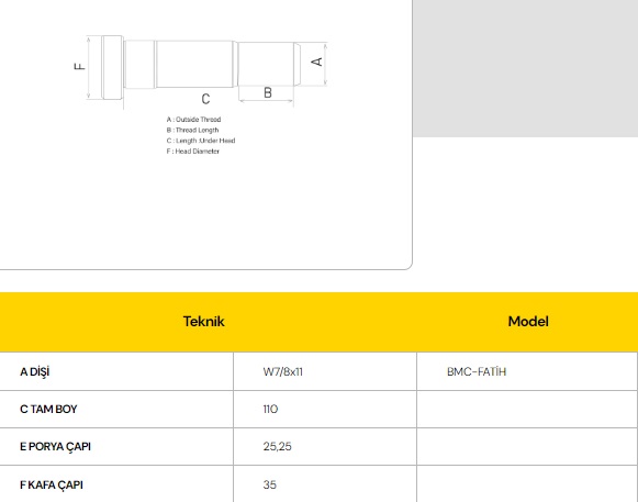 BİJON BMC 25 MM ARKA -L-